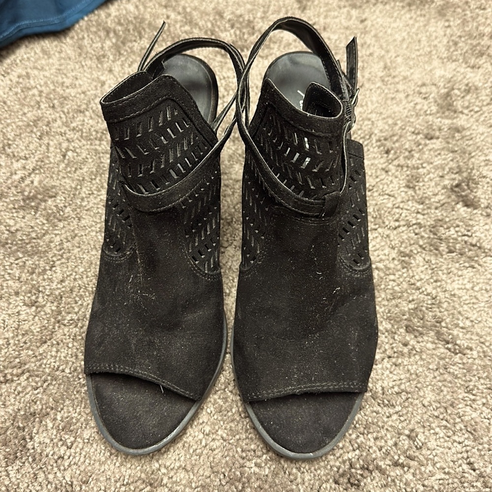 Open toe bootie style wedges